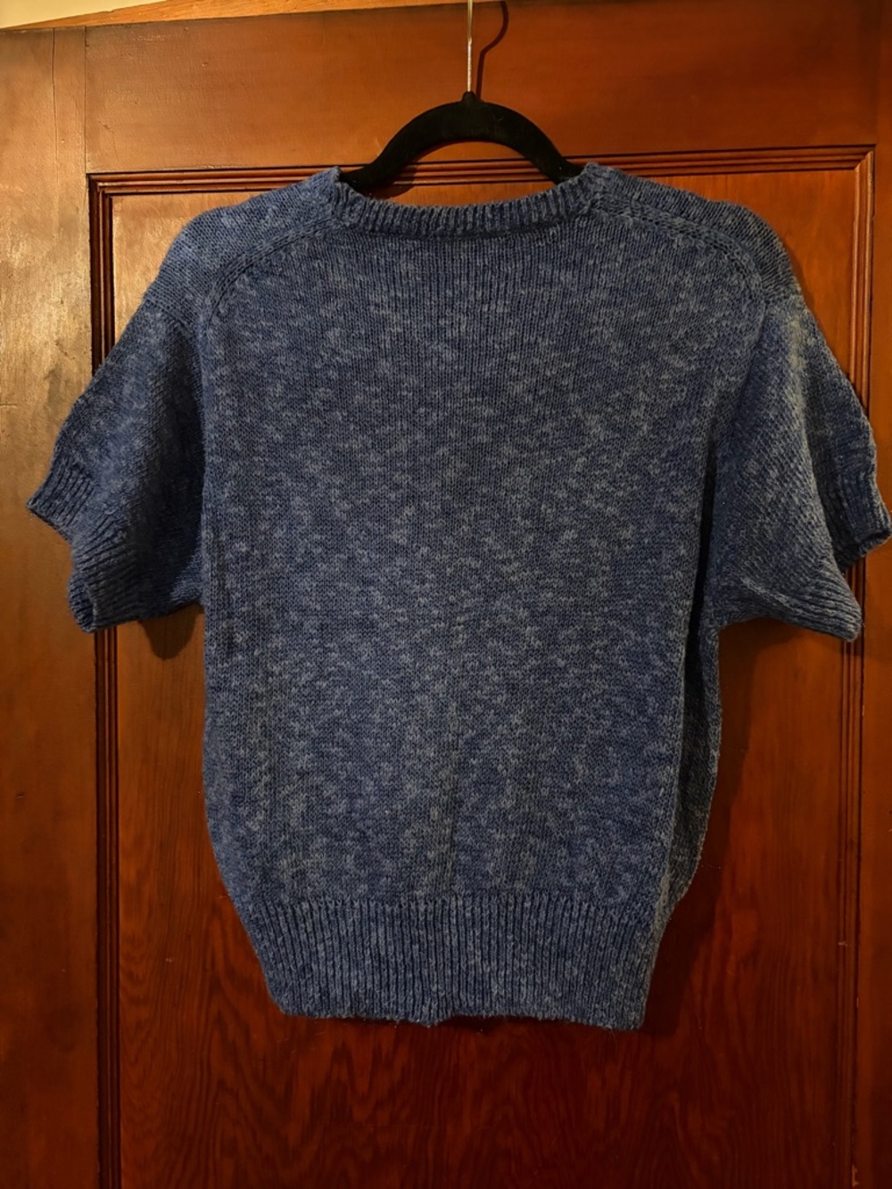 Vintage Christian Dior Sports Blue Silk Blend Short Sleeve Knit Sweater Size M - Picture 8 of 16
